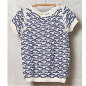 Anthropologie Moth Knit Topstitch Sweater Top
